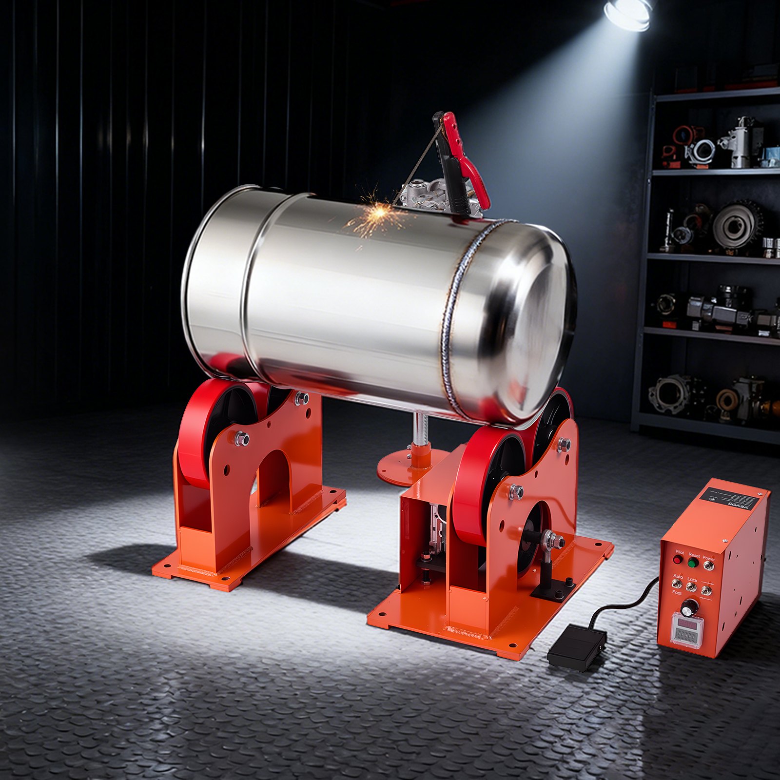 VEVOR roterende rol, verbindingsrol 1000 kg, lasroterende rol met een snelheidsbereik van 80-600 mm/min, PU-rollen, montagebeugel voor lasapparatuur voor pijp- en tankmontage, roterende positioneerder voor lasapparatuur