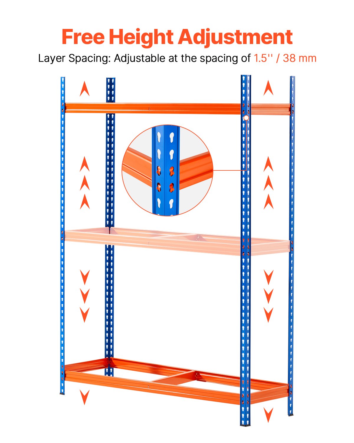 VEVOR Tire Storage Rack, 3-Shelf Tire Holder Holds up to 18 Standard Tires, SPCC-SD Heavy Duty Metal Tire Carrier Stand with Adjustable Spacing for Garage Workshop, 660LBS Loading Capacity