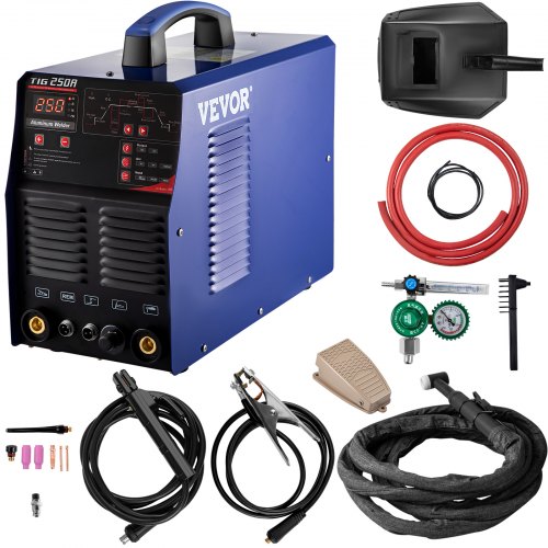 Vevor Tig Lasapparaat Inverter Lasapparaat 250a Tig Vuldraad Lasapparaat Blauw