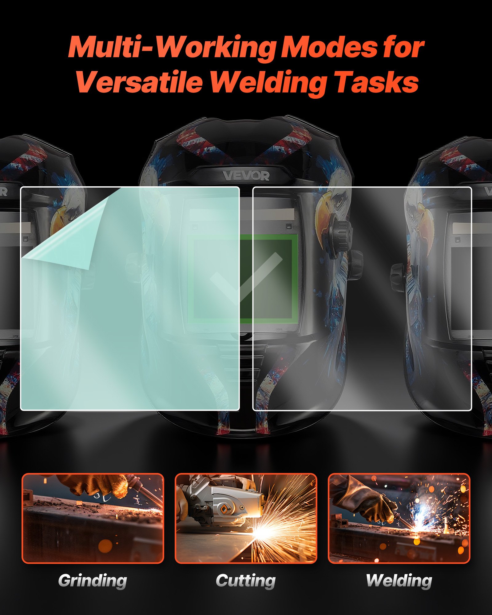 VEVOR lashelmlens, 20 stuks, 121x118 mm vervangende lasschildlens, filterbeschermhoezen, compatibel met VEVOR CRIUS/METIS-serie automatisch verduisterende lashelmen