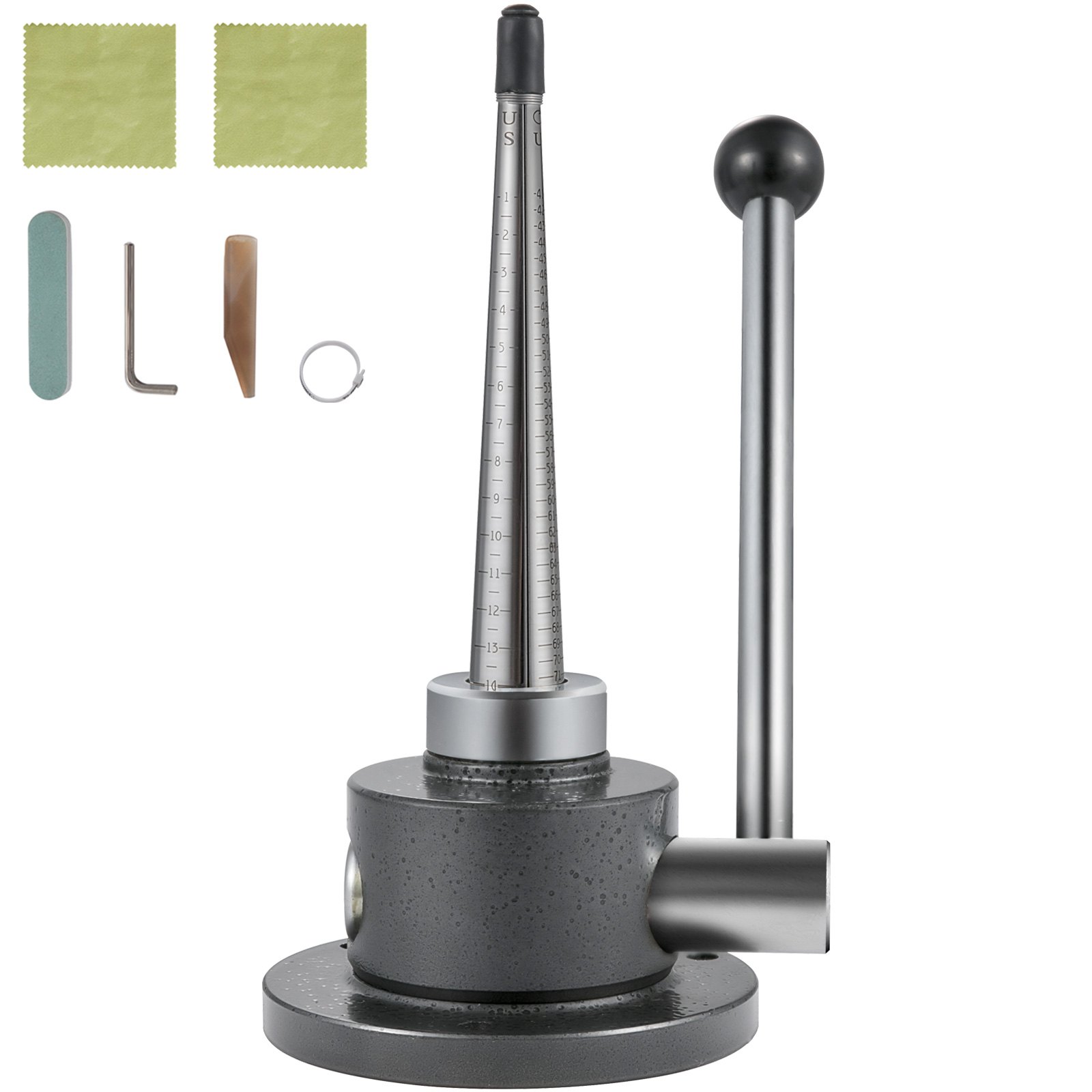 VEVOR Coin Ring Stretcher Nodular Iron Ring Size Stretcher with U.S. Sizes 1-14 Ring Stretcher Tool Four Splines Ring Size Enlarger Tool Jewelry Forming Metal Repair for Jewelry Repair Store