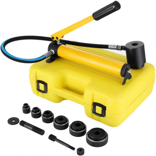 10 Ton 6 Dies Hydraulic Knockout Punch Driver Kit 1/2"-2" Electrical Set Cutter