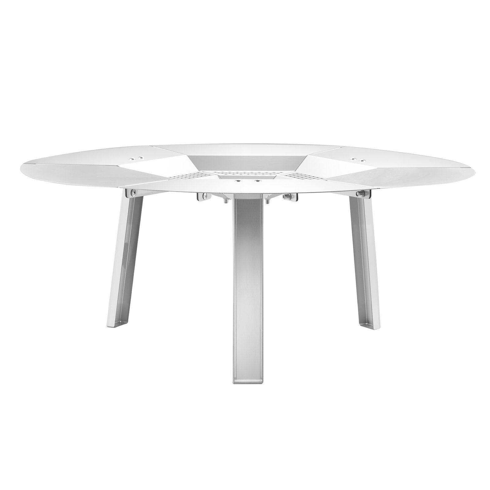 VEVOR Vuurschaal Warmteverdeler, φ 635x254 mm Kampvuur Hitteschild Rond voor Houtvuurkorf, 304 RVS Warmteverdeler, Afneembare Branderkap, Campingaccessoire