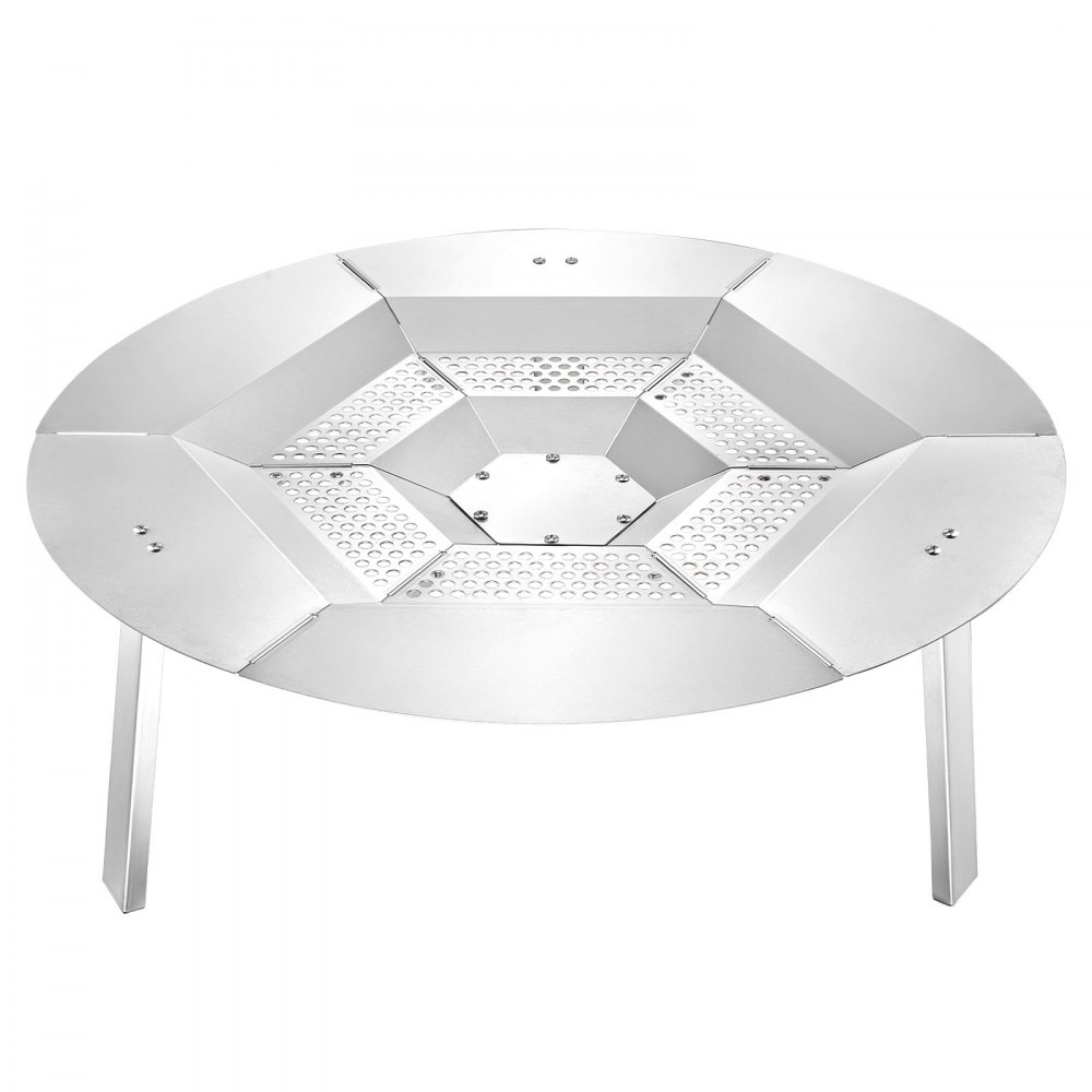 VEVOR vuurschaal warmteverdeler, 685x254 mm rond kampvuur hitteschild voor houtvuurkorf, warmteverdeler van roestvrij staal 304, afneembare branderafdekking, kampeeraccessoire