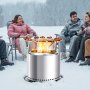 VEVOR Fire Pit Heat Deflector for Solo Stove Yukon, 685.8 mm Bonfire Heat Warden Round for Wood Burning Fire Pit, 304 Stainless Steel Heat Diffuser, Detachable Burner Cover Camping Accessories