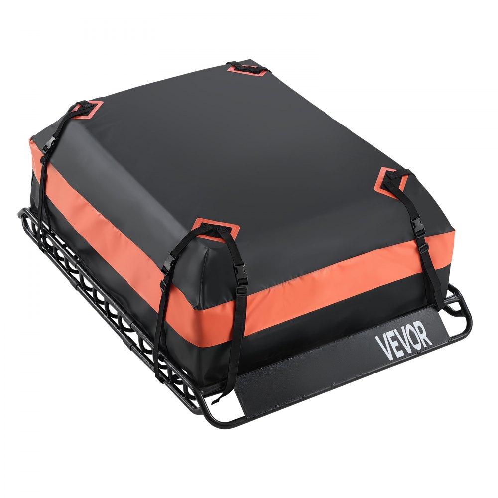 VEVOR Roof Rack Basket, 51 x 36 x 4.1 in, Universal Rooftop Cargo Carrier with 1120 x 870 x 260 mm Cargo Bag, Net, Ratchet Straps, 200 lbs Max Load Capacity Car Top Luggage Holder, for SUV Truck Car