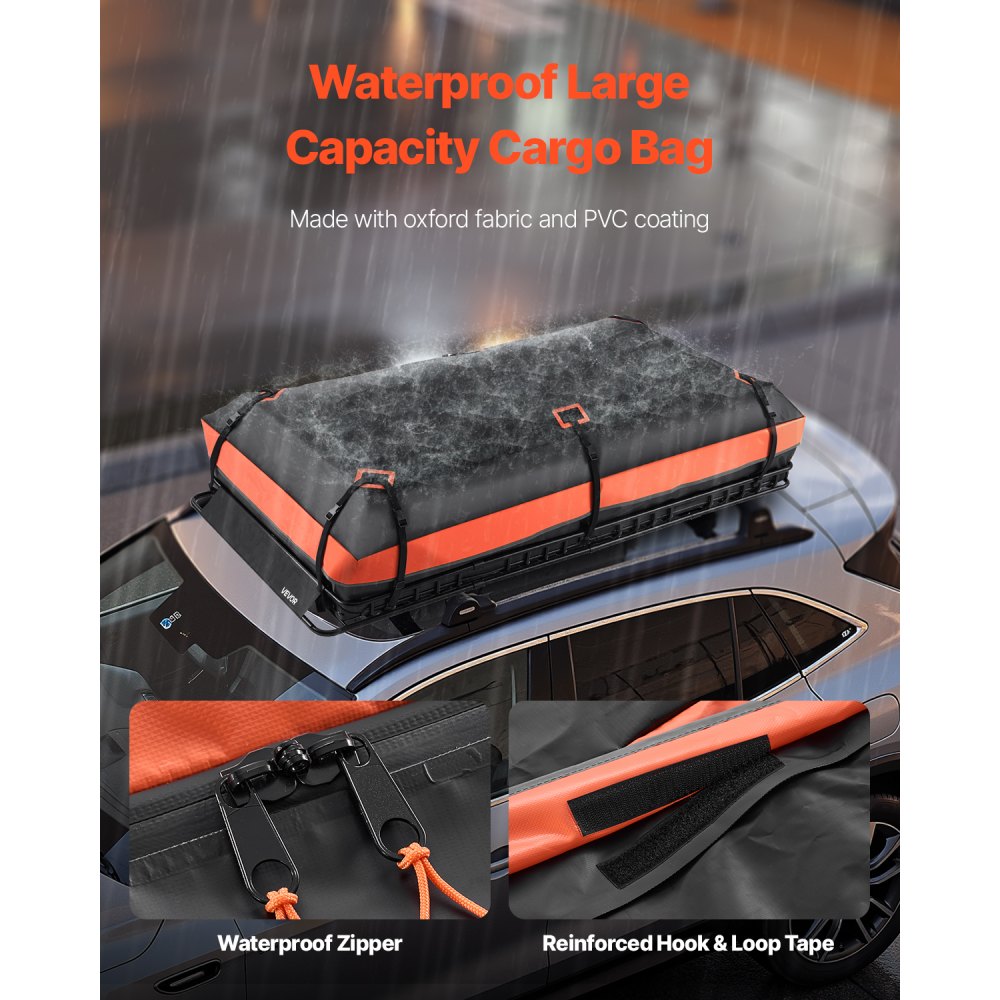VEVOR dakdragermand 2120 x 990 x 105 mm met bagagetas, voor bagage, sport- en kampeeruitrusting, draagvermogen 113,4 kg, met cijferslot, bagagenet, spanbanden en 4 U-bouten.
