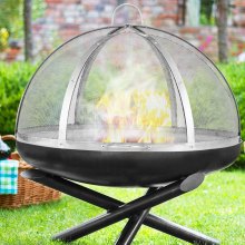 VEVOR Firepit Spark Screen Lid, 914.4mm Diameter, Outdoor Firepit Ring Cover Round Accessories, Fire Pit Metal Cover, Easy-Opening Stainless Steel Fire Ring Covers for Outdoor Patio Fire Pits Backyard