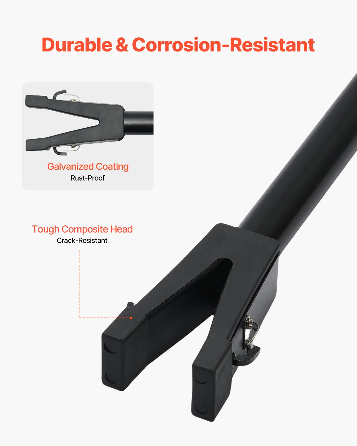 VEVOR Transom Saver, 19.8-30.7 in, Adjustable Boat Transom Saver with Heavy-Duty Head Corrosion-Resistant Easy-to-Install Transom Savers for Less Than 150 HP Outboard Motor , Fit for Roller & Trailer
