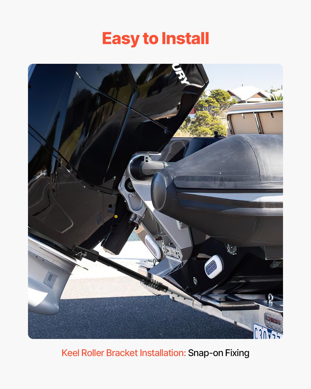 VEVOR Transom Saver, 19.8-30.7 in, Adjustable Boat Transom Saver with Heavy-Duty Head Corrosion-Resistant Easy-to-Install Transom Savers for Less Than 150 HP Outboard Motor , Fit for Roller & Trailer