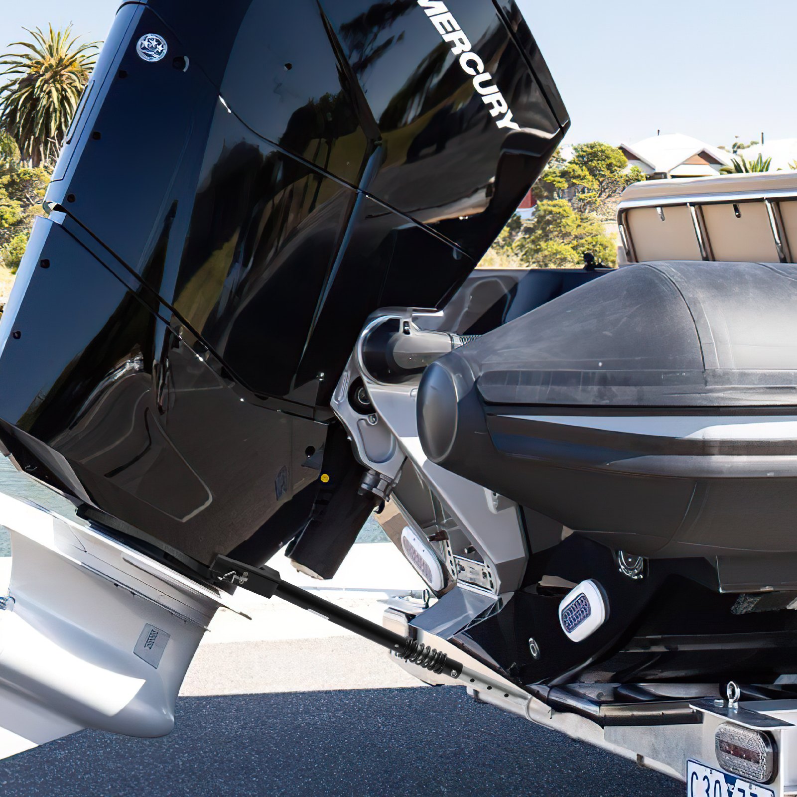 VEVOR Transom Saver, 19.8-30.7 in, Adjustable Boat Transom Saver with Heavy-Duty Head Corrosion-Resistant Easy-to-Install Transom Savers for Less Than 150 HP Outboard Motor , Fit for Roller & Trailer