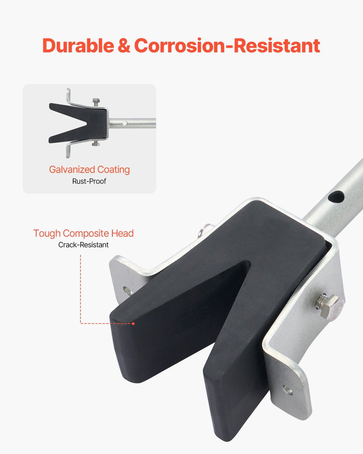 VEVOR Transom Saver, 23.6-59 in, Adjustable Boat Transom Saver with Composite Head, Corrosion-Resistant Easy-to-Install Transom Savers for Less Than 150 HP Outboard Motor , Fit for Roller & Trailer