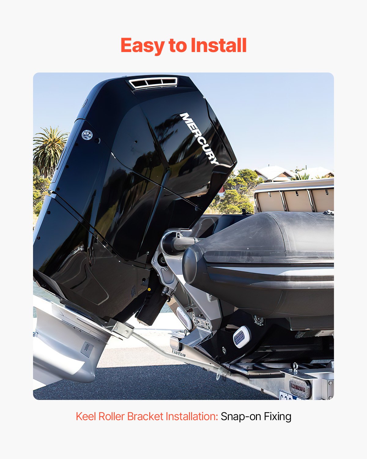 VEVOR Transom Saver, 23.6-59 in, Adjustable Boat Transom Saver with Composite Head, Corrosion-Resistant Easy-to-Install Transom Savers for Less Than 150 HP Outboard Motor , Fit for Roller & Trailer