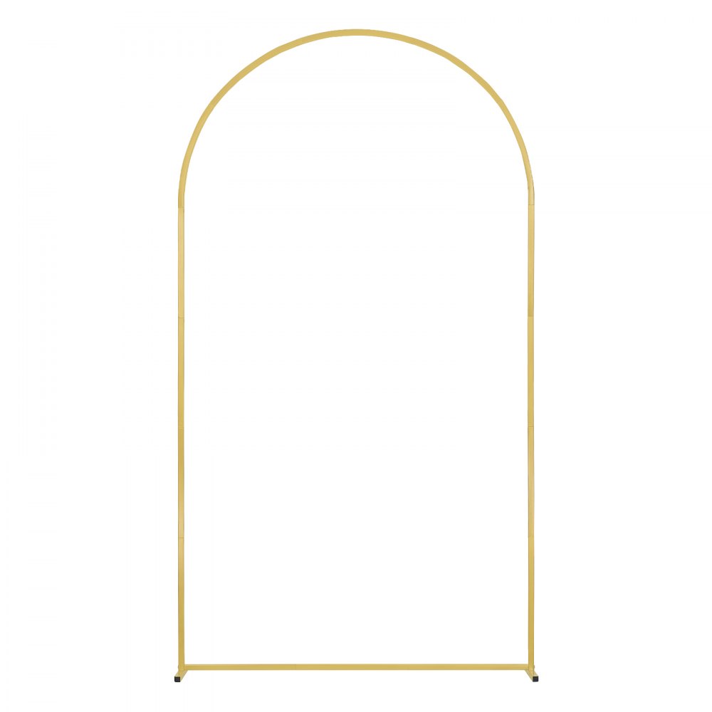 VEVOR Wedding Arch Backdrop Stand, 7.2FT & 6FT, Set of 2 Stand with Case Connection & Chassis Crossbar Design, Easy-to-Assemble Gold Stand with Premium Metal, Fit for Birthday, Celebration, Holiday