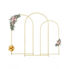 VEVOR Set van 3 huwelijksbogen metalen huwelijksboog bloemen ballonframe decoratie goud