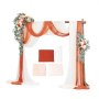 VEVOR Wedding Arch, oranje bloemen voor trouwboog met gordijnen (5-pack) - 2 bloemstukken, 3 transparante gordijnen, voor ceremonieboeketten, receptiedecoratie