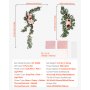VEVOR Bruiloftsboog Bloemenset, Roze Bruiloftsboog Bloemenset met Gordijnen (Set van 5) - 2 Bloemstukken, 3 Transparante Gordijnen, voor Ceremonieboeketten, Receptie Achtergronddecoratie