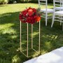 VEVOR Wedding Flower Stand, 10PCS 23.62-inch Column Flower Stand, Floral Stands with Metal Laminate, Rectangular Floral Display Rack for Wedding, Party, Birthday, Home, French Gold Stands