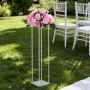 VEVOR Bruidsbloemenstandaard 200x200x800 mm, 10 stuks. Bloemenstandaards met kubusvormig acrylplankje en cilindrische poten, plantenstandaards voor bruiloften, feesten, verjaardagen, thuis, tafeldecoratie.