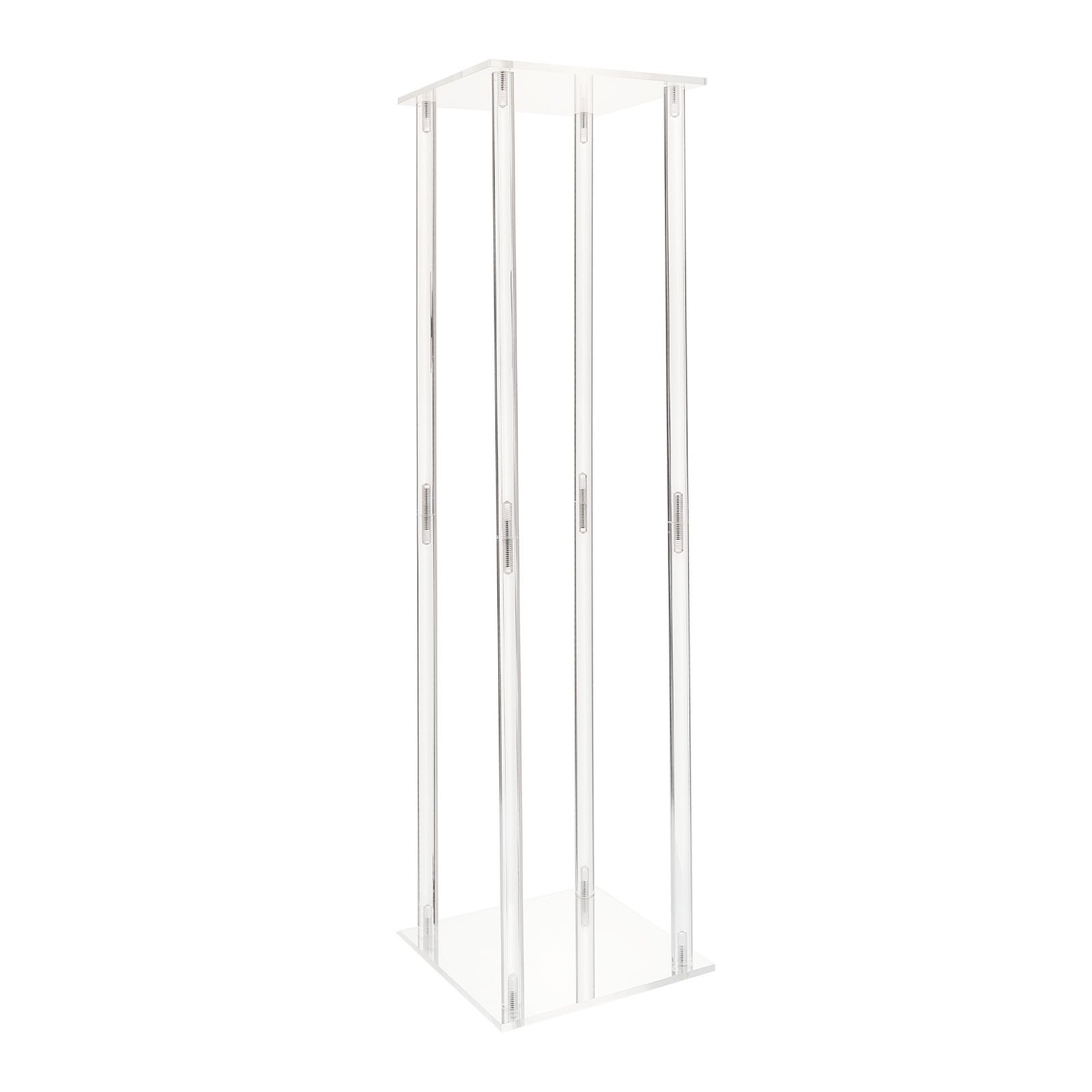 VEVOR Bruidsbloemenstandaard 200x200x800 mm, 10 stuks. Bloemenstandaards met kubusvormig acrylplankje en cilindrische poten, plantenstandaards voor bruiloften, feesten, verjaardagen, thuis, tafeldecoratie.