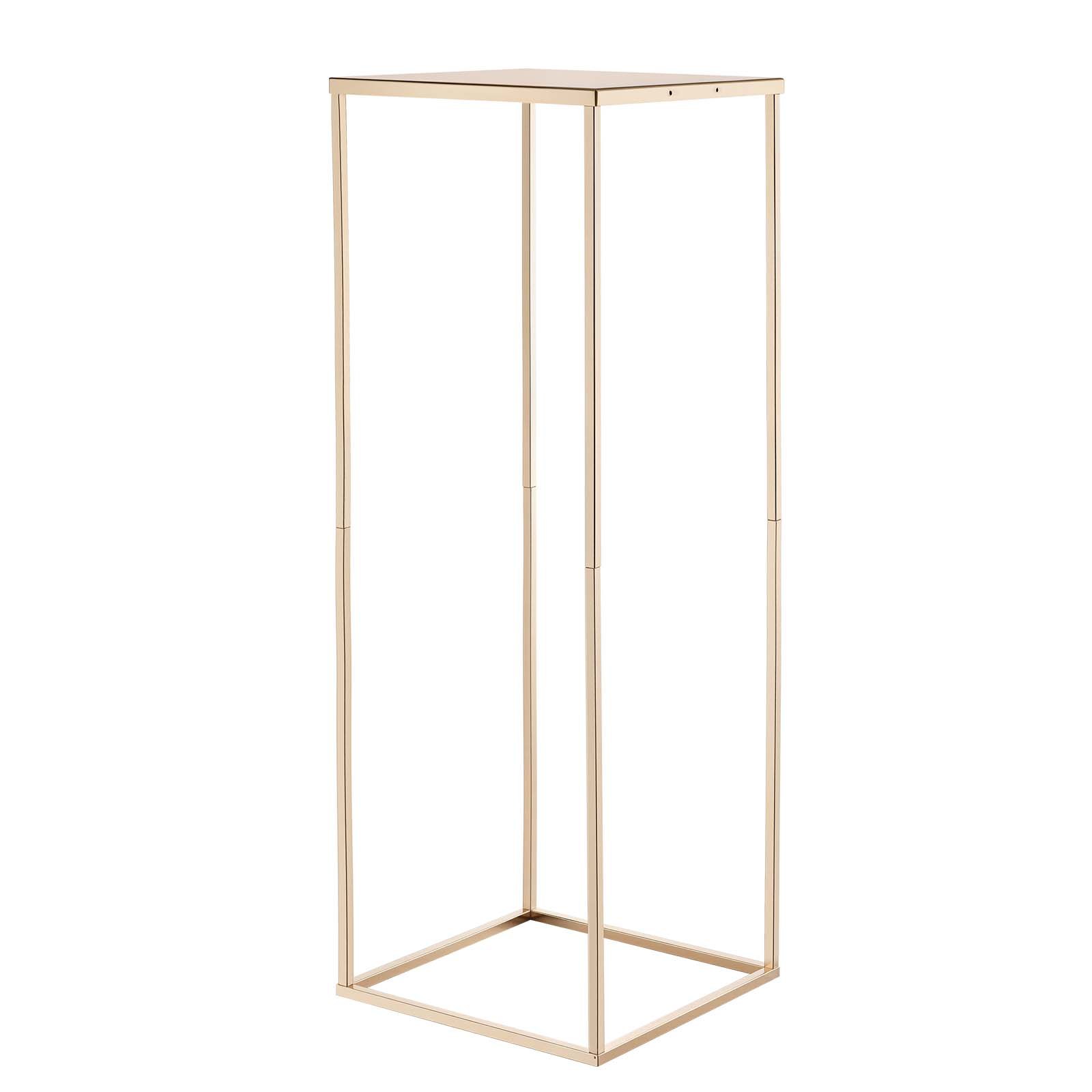 VEVOR Bruidsbloemenstandaard 280x280x800mm, 10 stuks. Bloemenkrukjes, bloemenstandaards met metalen plank, gouden rechthoekige plantenkrukjes voor bruiloften, feesten, verjaardagen, tafeldecoratie.