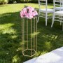 VEVOR Wedding Flower Stand, 10PCS 31.5-inch Column Flower Stand, Floral Stands with Acrylic Laminate, Hexagonal Cubic Floral Display Rack for Wedding, Party, Birthday, Home, French Gold Stands