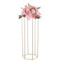VEVOR Wedding Flower Stand, 10PCS 31.5-inch Column Flower Stand, Floral Stands with Acrylic Laminate, Hexagonal Cubic Floral Display Rack for Wedding, Party, Birthday, Home, French Gold Stands