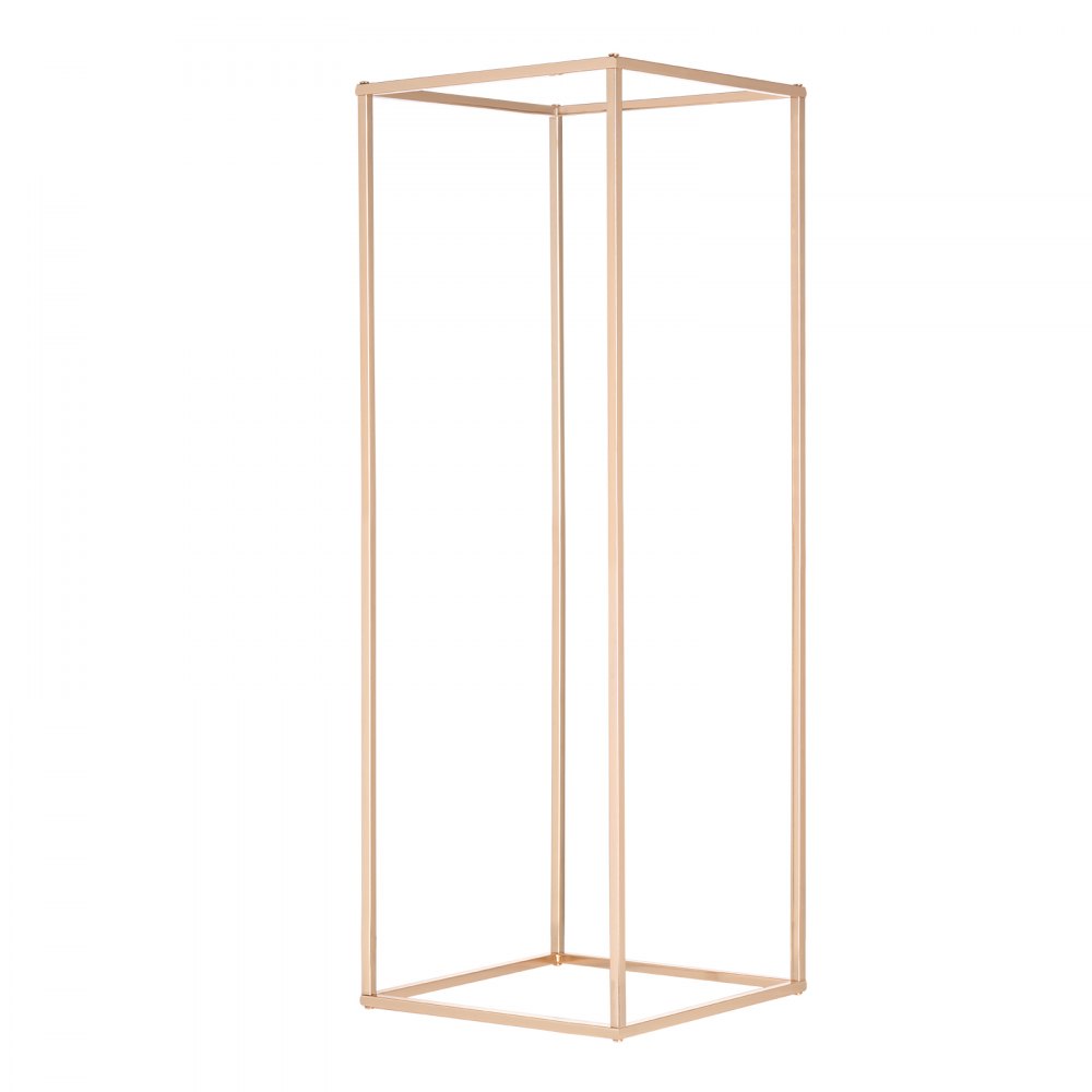 VEVOR Set van 2 vierkante bloemenkrukken 28 x 28 x 80 cm Bloemenstandaard IJzeren bijzettafel Moderne bloemenzuil Goudkleurige galvanische plantenkruk Plantenstandaard Metalen standaard voor decoratie van bars, hotels en cafés