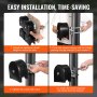 VEVOR Sliding Gate Kit, Rolling Gate Hardware Kit w/ U-Shaped Wheel Groove for Cantilever Sliding Gates and Rolling Door, Sliding Gate Rollers 4 Track Wheels w/ Cover, Heavy Duty Sliding Roller,Black