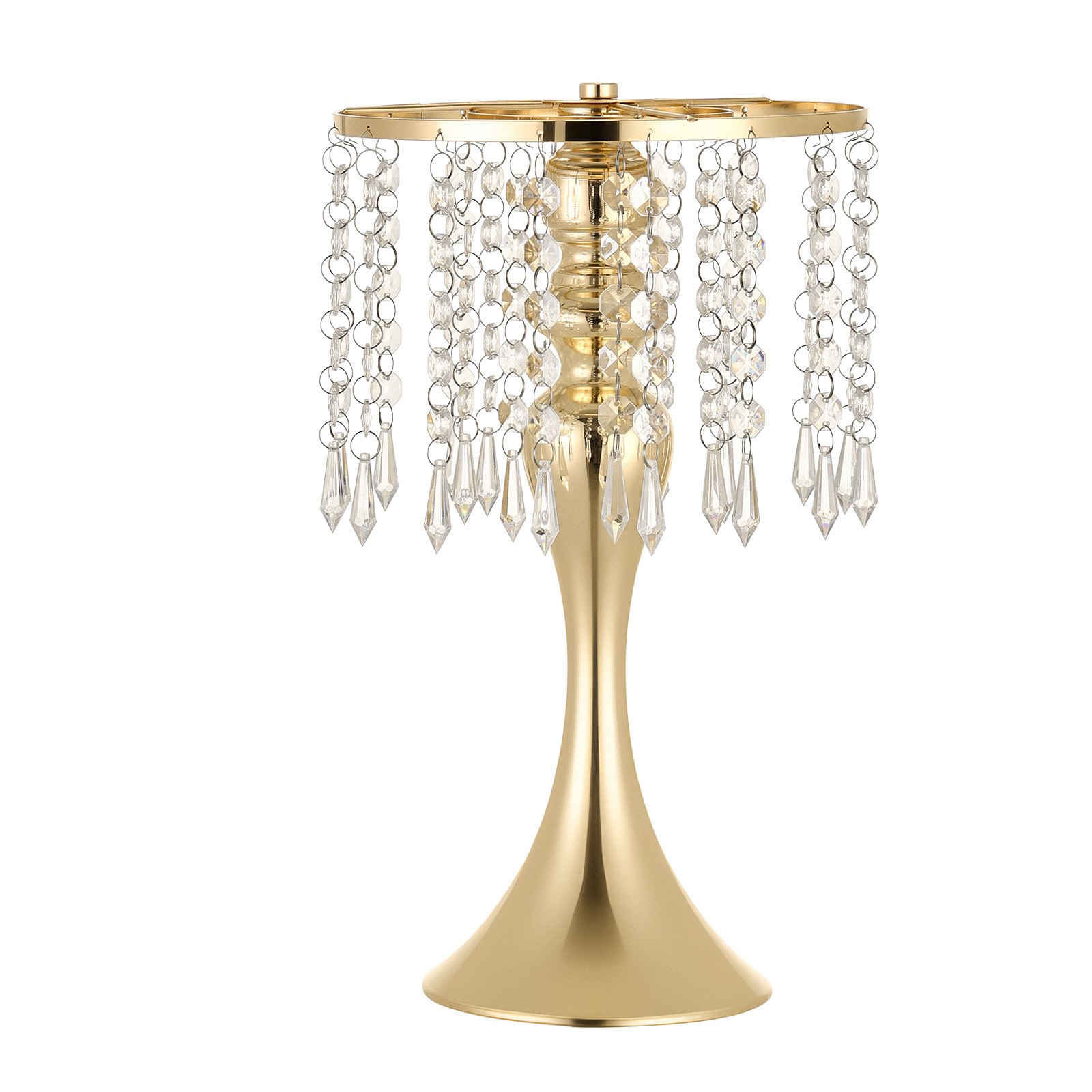 VEVOR 20 stuks trouwvazen, bloemvazen ​​voor bruiloften, 33,5 cm hoog, metalen bloemvazen ​​met bloemenstandaard, kristallen decoratie, tafelvazen ​​voor bruiloften, feesten, jubilea en ceremonies, goudkleurig