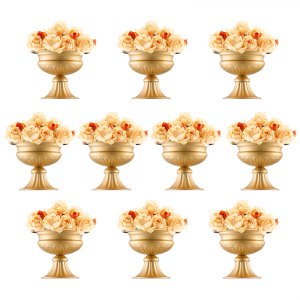 10-delige 16 cm hoge bloemenvaas voor bruiloften, metalen