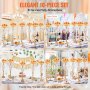 VEVOR 10PCS 55cm/21.65” Tall Crystal Wedding Flower Stand Vase for Party Decor