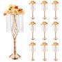 VEVOR 10PCS 55cm/21.65” Tall Crystal Wedding Flower Stand Vase for Party Decor