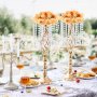 VEVOR 10-delige 55 cm hoge kristallen glazen bloemenstandaard voor bruiloften, metalen vaas voor bruiloftsdecoraties, gouden bloemenhouders, bloemenstandaards voor tafels, bruiloftsdiners, feesten, ceremonies, verjaardagsfeesten