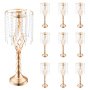 VEVOR 10-delige 55 cm hoge kristallen glazen bloemenstandaard voor bruiloften, metalen vaas voor bruiloftsdecoraties, gouden bloemenhouders, bloemenstandaards voor tafels, bruiloftsdiners, feesten, ceremonies, verjaardagsfeesten