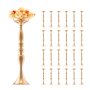VEVOR 24PCS 50cm/19.7” Tall Wedding Flower Vase, Metal Wedding Centerpiece, Gold Floral Arrangement Stand Display Rack for Tables Wedding Dinner Party, Anniversary Ceremony Birthday Event Decor