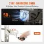 VEVOR Suckling Pig Grill Lamb Grill 117 cm, 60 kg Stainless Steel Rotisserie Spit 4-Level Height Adjustable, 50 W 2 in 1 BBQ Rotisserie Grill including Spice Jar & Cleaning Brush & Handle Electric Grill with Baffle Plate