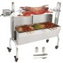 VEVOR suckling pig grill lamb grill 117 cm, 60 kg stainless steel rotisserie 4-level height adjustable, 50 W 2 in 1 BBQ rotisserie grill incl. spice jar & cleaning brush & handle electric grill with baffle