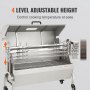 VEVOR suckling pig grill lamb grill 117 cm, 60 kg stainless steel rotisserie height adjustable in 4 levels, 50 W 2 in 1 BBQ rotisserie grill incl. spice jar & cleaning brush & handle electric grill with lid
