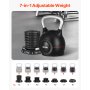 VEVOR Kettlebell, Adjustable Kettlebell with 7 Weight Levels (1.5, 3, 4.5, 6, 7.5, 9, 10 kg), Die-Cast Aluminum and ABS Material, for Grip Strength Training, Full-body Workout and Cross-Training