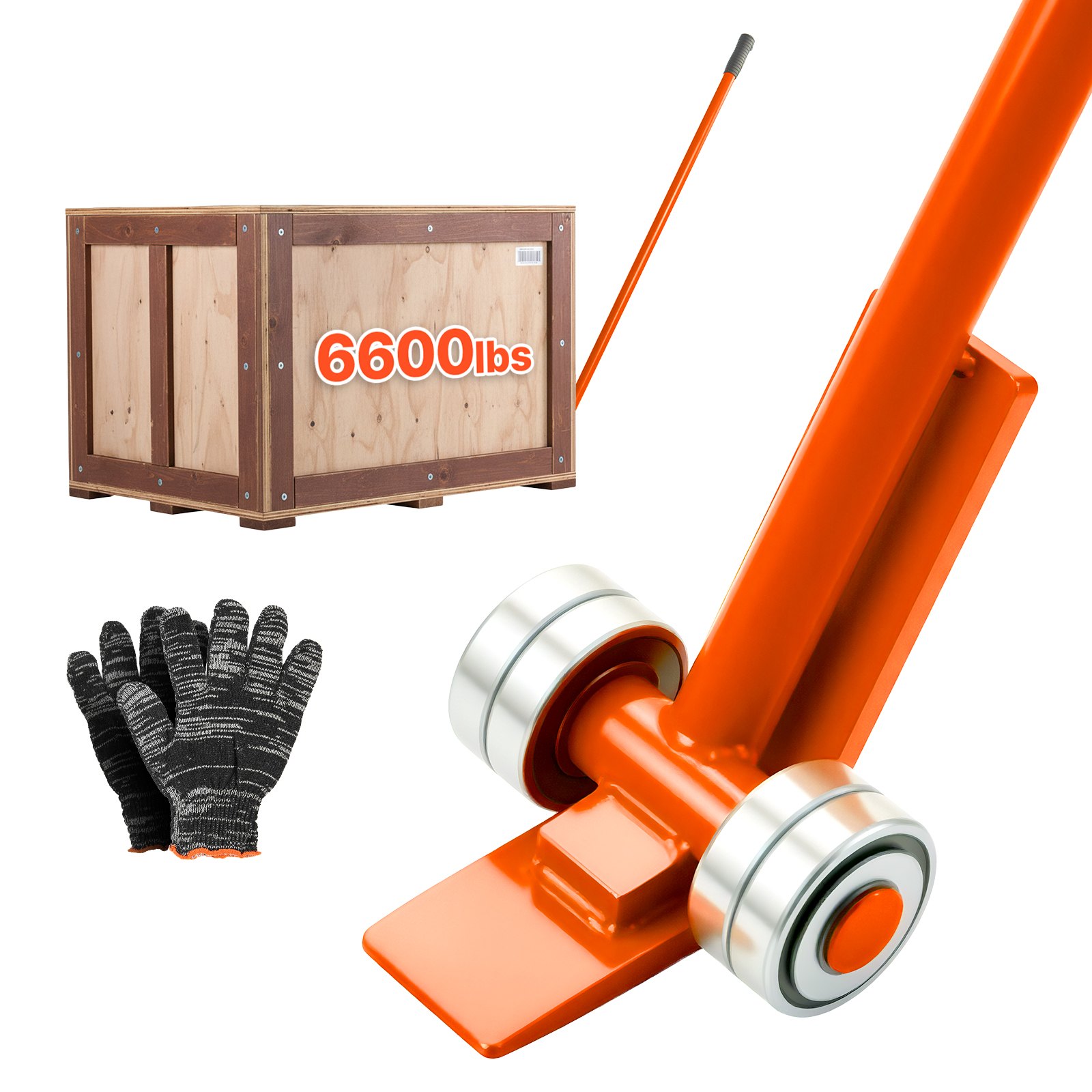 VEVOR koevoet van 2994 kg, sloop- en wrikijzer van koolstofstaal, palletbreker op wielen, sloopgereedschap van 149 cm voor grote pallets, zware objecten, betonblokken en zwaar transport.