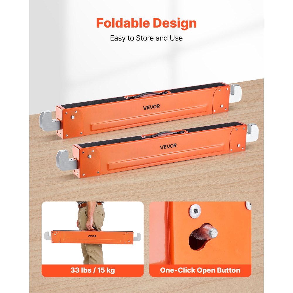 VEVOR Trestles, 2-pack werkbanken, 600 kg draagvermogen, zaagbok met opvouwbare poten, draagbare opvouwbare bok met antislip voetkussens, voor houtbewerking, timmerlieden en aannemers