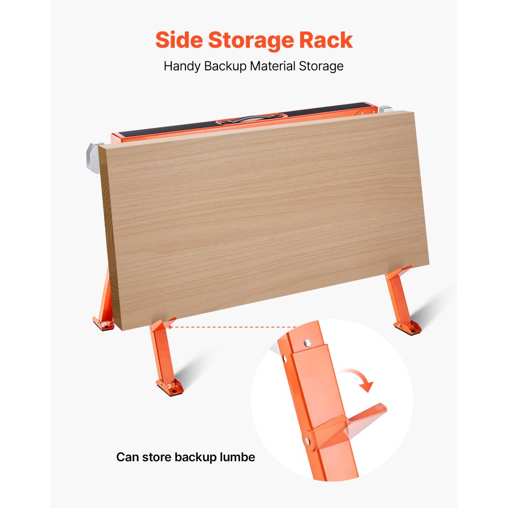 VEVOR Trestles, 2-pack werkbanken, 600 kg draagvermogen, zaagbok met opvouwbare poten, draagbare opvouwbare bok met antislip voetkussens, voor houtbewerking, timmerlieden en aannemers