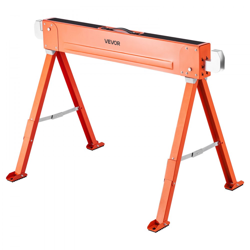 VEVOR Trestles, 2-pack werkbanken, 600 kg draagvermogen, zaagbok met opvouwbare poten, draagbare opvouwbare bok met antislip voetkussens, voor houtbewerking, timmerlieden en aannemers