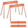 VEVOR Saw Horses, 2 Pack Folding Work Horses, 660 lbs Load Capacity Sawhorse with Heavy Duty Legs, All-Metal Portable Saw Horse with Non-Slip Foot Pads, for Woodworking, Carpenters & Contractors
