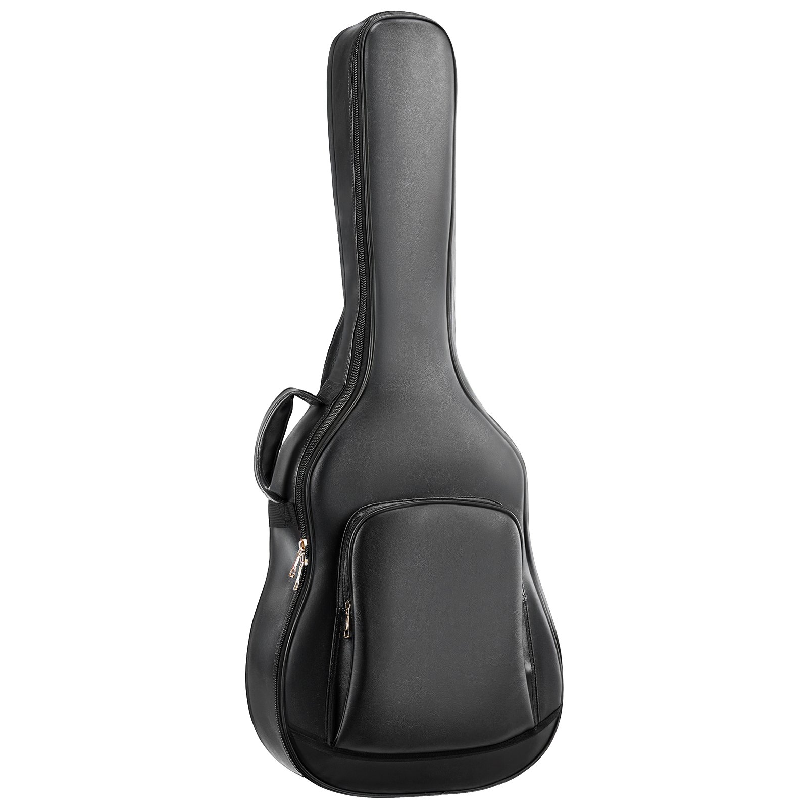VEVOR Gitaartas voor 41-inch akoestische gitaren met handvat, zwart, gitaarrugzak met schuimvulling, extern accessoirevak en schouderbanden, 1195 mm PU-leren gigbag