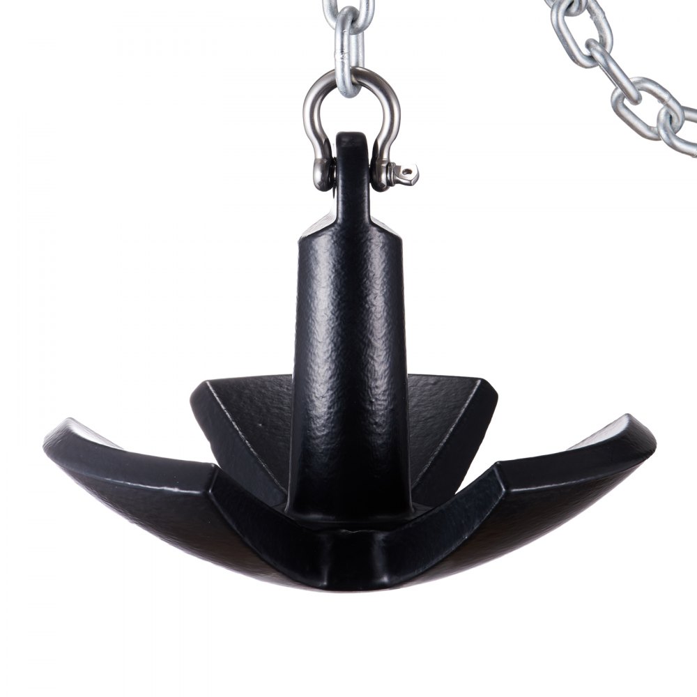 VEVOR River Anchor Bootanker Gemaakt van gietijzer met zwarte vinylcoating 13,6 kg, Marine Grade Paddenstoelanker voor boten tot 9,14 m, Indrukwekkende houdkracht in rivieren en meren met modderbodems