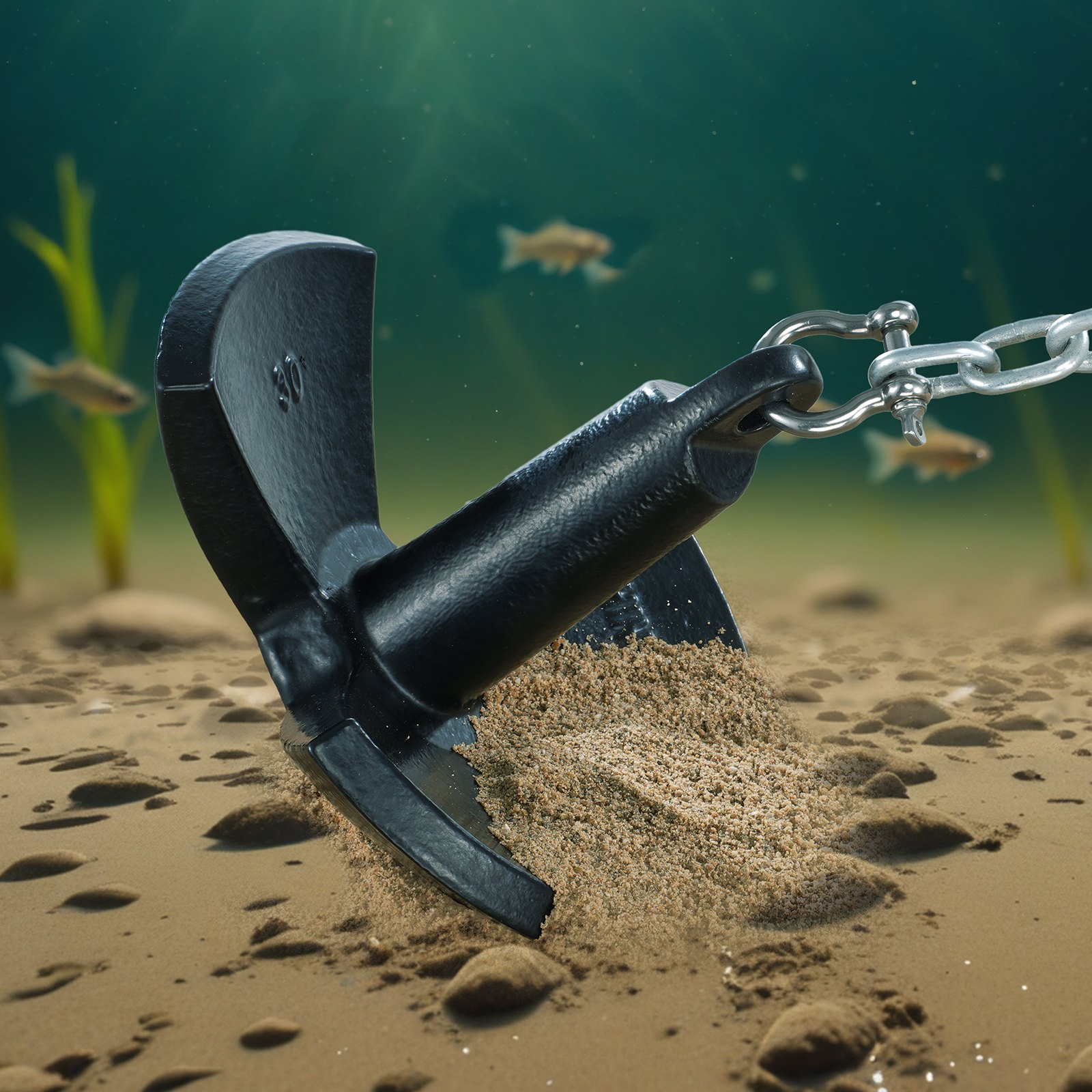 VEVOR River Anchor Bootanker Gemaakt van gietijzer met zwarte vinylcoating 13,6 kg, Marine Grade Paddenstoelanker voor boten tot 9,14 m, Indrukwekkende houdkracht in rivieren en meren met modderbodems