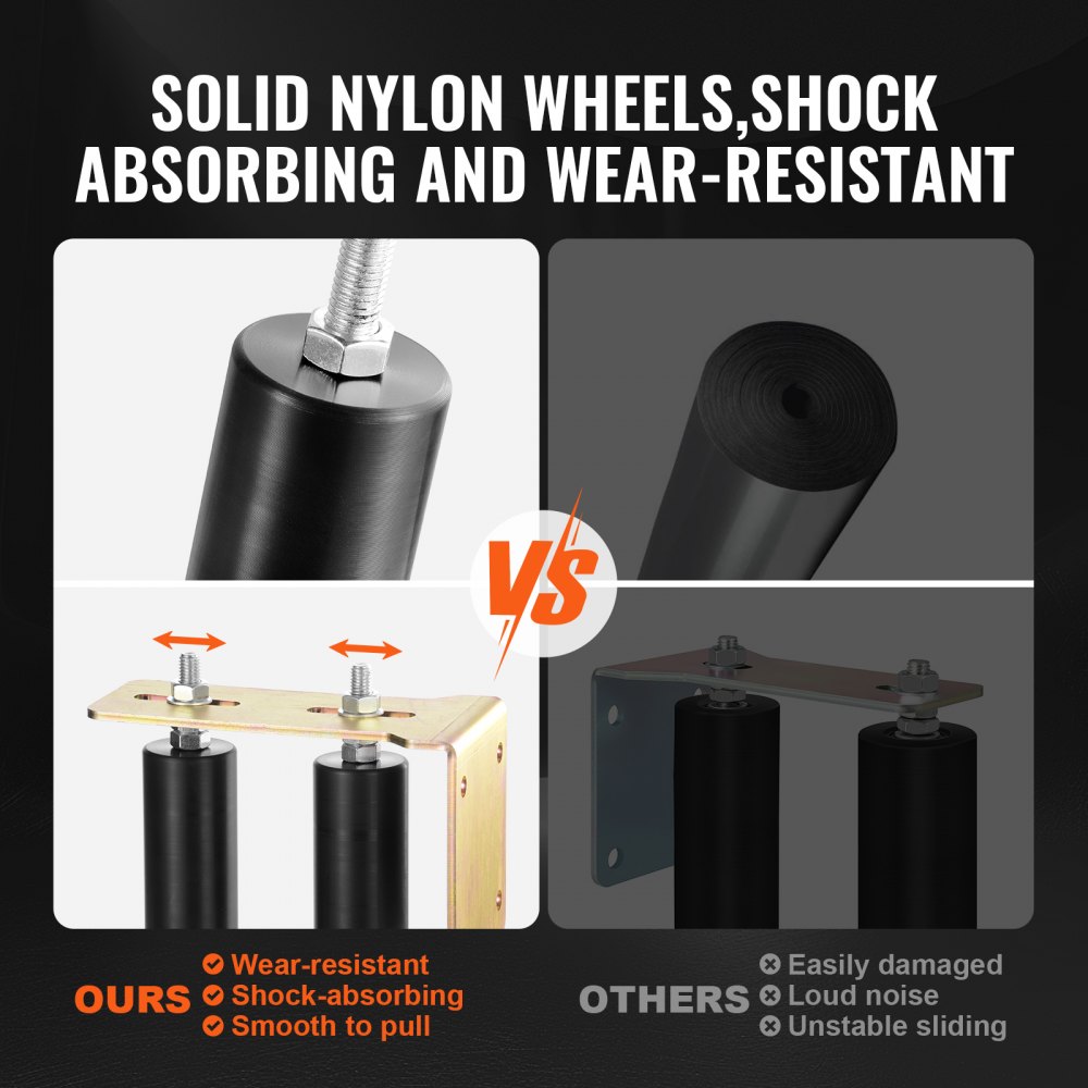 VEVOR Sliding Gate Kit, 6” Rolling Gate Hardware Kit with L-Bracket, Universal Adjustable Sliding Gate Rollers, Heavy Duty Sliding Gate Guide Roller for Sliding Gates and Rolling Door,Black