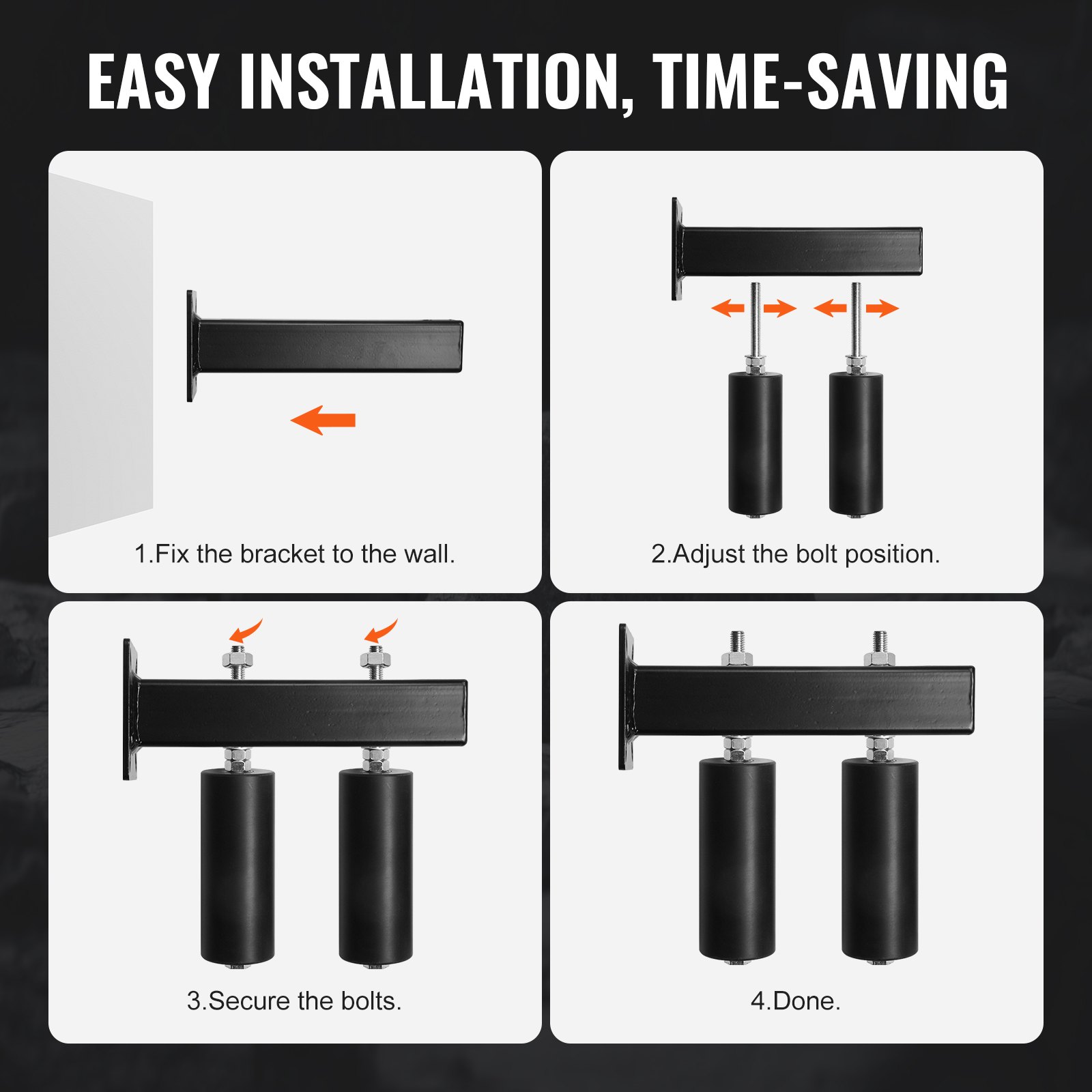 VEVOR Sliding Gate Kit, 6” Rolling Gate Hardware Kit with T-Bracket, Universal Adjustable Sliding Gate Rollers, Heavy Duty Black Sliding Gate Guide Roller for Sliding Gates and Rolling Door